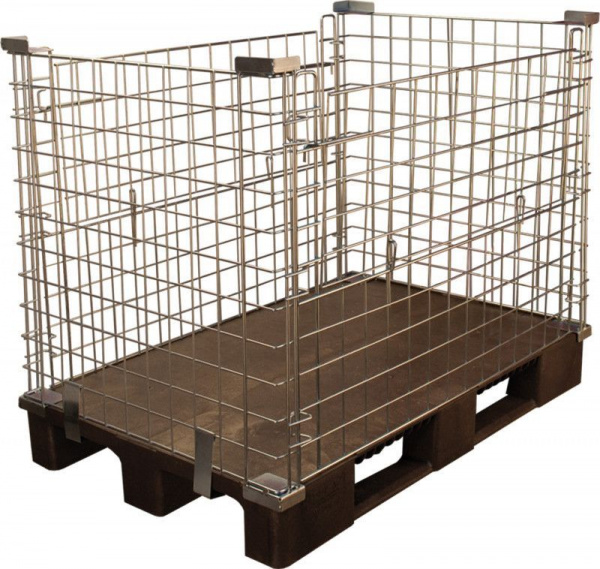 Контейнер большой металлический сетчатый на паллете 1200х800х1030 мм, оцинкованный, арт.КМБ Контейнер большой металлический сетчатый на паллете 1200х800х1030 мм, оцинкованный, арт.КМБ