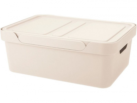 Ящик п/п Luxe 380х276х140 12л  для хранения с крышкой, арт.Luxe 12 (22812, бежевый)
