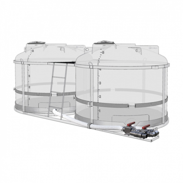 Комплект ПОЛНОГО слива с кранами G3 на две емкости TRF