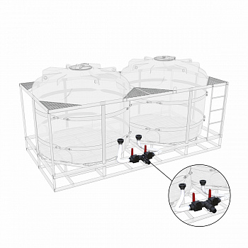 Комплект полного слива боковой с кранами G3 на две емкости TR