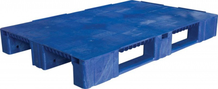Паллет п/э 1200x800х150 сплошной, на 3-х полозьях, арт.TR 1208-1 (08695, синий)