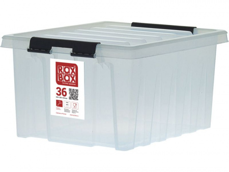 Ящик п/п 500х390х250 мм с крышкой и клипсами, арт.Rox Box 36 Ящик п/п 500х390х250 мм с крышкой и клипсами, арт.Rox Box 36