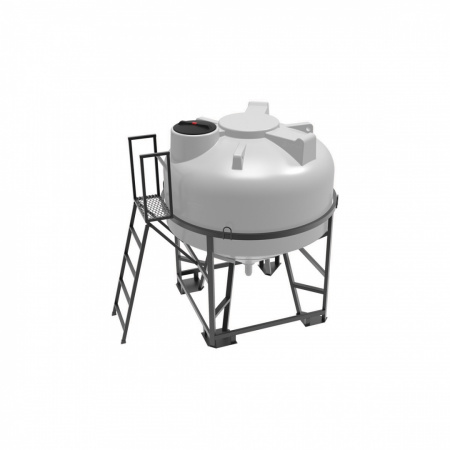 Емкость ЦКТ 3000л с патрубком 90 мм в обрешетке с лестницей (121209.3000.001.007, белый)