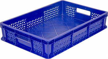 Ящик пластмассовый 600х400х120 арт 704.01.01 перфорированный с ручками Ящик пластмассовый 600х400х120 арт 704.01.01 перфорированный с ручками