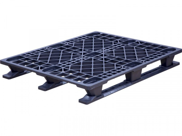 Паллет 1200х1000х140 мм ( перфорированный на 3 полозьях)  черный, арт.DP 1210 PE (Q4)