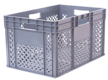 Ящик пластиковый 600х400х340 с ручками перфорированный