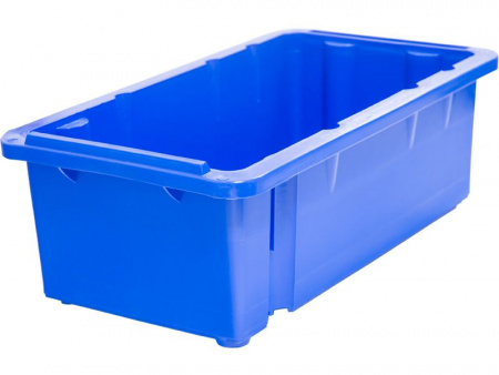 Ящик пластиковый 665х370х223 арт Б057 сплошной (23064, синий)