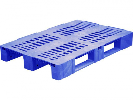 Паллет п/э 1200х800х150 перфорированный (версия 2), на 3-х полозьях, арт.TR 1208-3 (22049, синий)