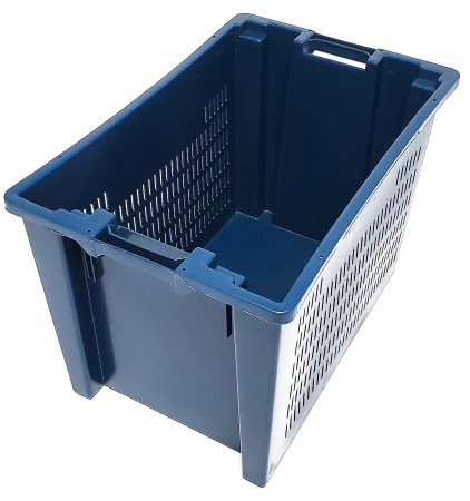 Ящик конусный 600х400х400 арт 906 перфорированный (синий)