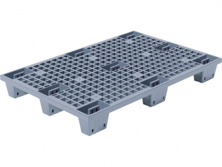 Паллет пластиковый перфорированный вкладываемый на ножках 1200х800х140, арт. TR 1208 LP (25396, серый)