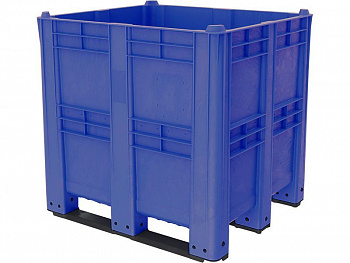 Контейнер большой BoxPallet (бокс паллет) 1300х1150х1250 мм, сплошной на 3 полозьях, арт.10-140-ОА
