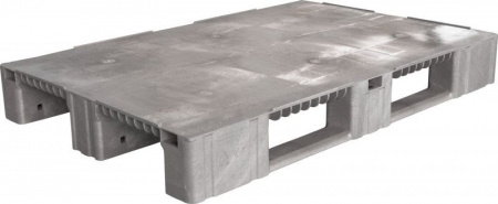 Паллет п/э 1200x800х150 сплошной, на 3-х полозьях, арт.TR 1208-1 (08892, серый)