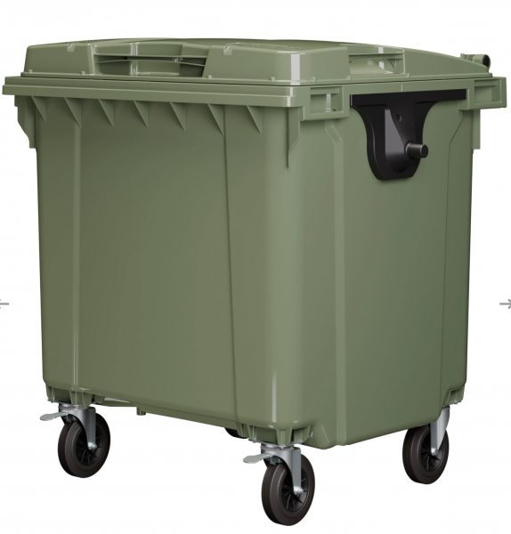 Мусорный контейнер 1100 л с крышкой на 4-х колёсах