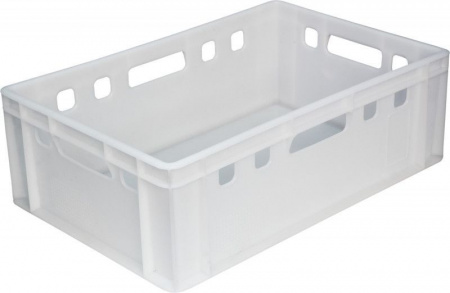 Ящик пластиковый 600х400х200 арт 207 ГД (Е2) сплошной с гладким дном (12409, натуральный)