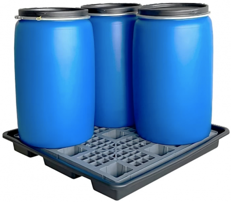 Сточный поддон 1276х1276х160 для локализации проливов под 4 бочки