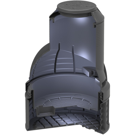 Колодец КС-7 H1800 мм, с пригрузочной камерой, с крышкой D 560 мм (SK07030201, черный)