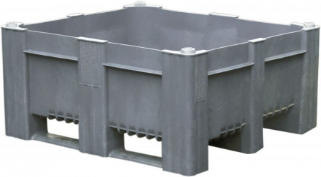 Контейнер большой BoxPallet (бокс паллет) 1200х1000х540 мм, сплошной серый, арт.11-100-LA (540)