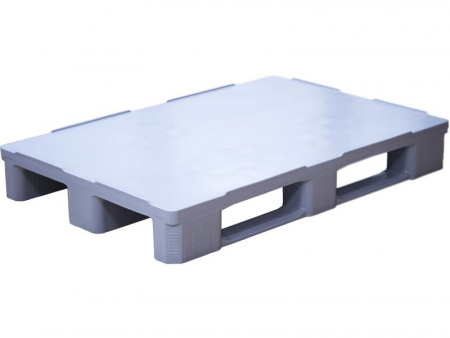 Паллет 1200х800х160 мм (cплошной на 3-х полозьях) гигиенический, арт.IR 1208-3R-G (14055, серый)