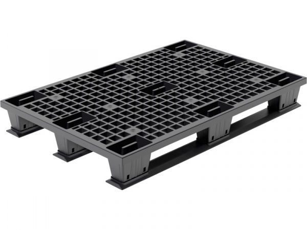 Паллет пластиковый перфорированный на полозьях 1200х800х150, арт. TR 1208 LPS (25399, черный)
