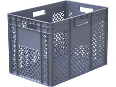 Ящик пластиковый 600x400x420 с ручками перфорированный