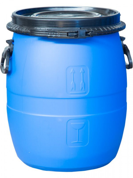 Бочка пластиковая 48 л с крышкой на пластиковом обруче