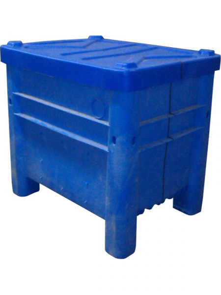 Контейнер большой BoxPallet (бокс паллет) 800х800х740 мм, сплошной синий, арт.11-08D-NА (ТН) Контейнер большой BoxPallet (бокс паллет) 800х800х740 мм, сплошной синий, арт.11-08D-NА (ТН)