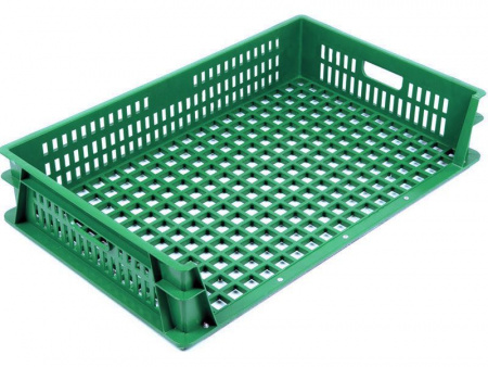 Ящик хлебный 3-х бортный 740х465х145 арт 404-12 перфорированный