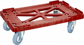 Тележка для ящиков 600х400 мм, серые резиновые колеса, арт 508-2