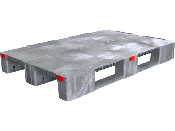 Усиленный пластиковый поддон (паллет) 1200х800х150 мм сплошной на 3-х полозьях