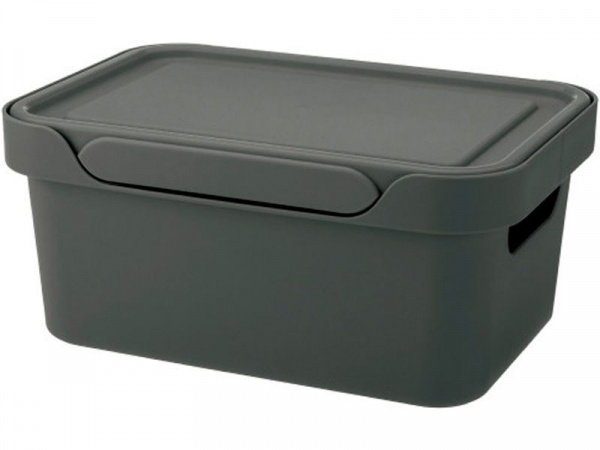 Ящик п/п Luxe 270х190х120 4,6л  для хранения с крышкой, арт.Luxe 4,6 (22909, серый)
