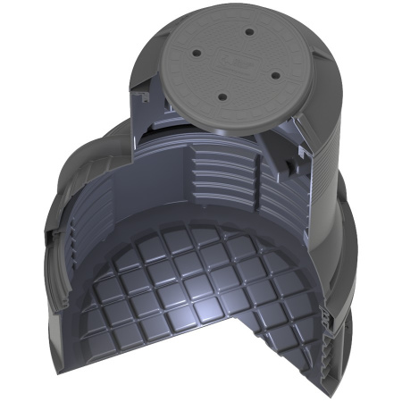 Колодец КС-7 H1800 мм, без пригрузочной камеры, с крышкой D 560 мм (SK07040201, черный)