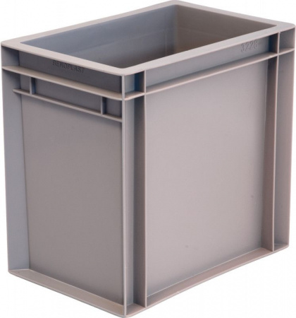 Ящик п/п 300х200х290 сплошной, без ручек, гладкое дно, серый B-3228, арт.801.02 Ящик п/п 300х200х290 сплошной, без ручек, гладкое дно, серый B-3228, арт.801.02