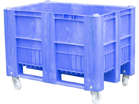 Контейнер большой BoxPallet (бокс паллет) 1200х800х900 мм, сплошной на колёсах, арт.C-Box 1208 SW (900) (20283, синий)