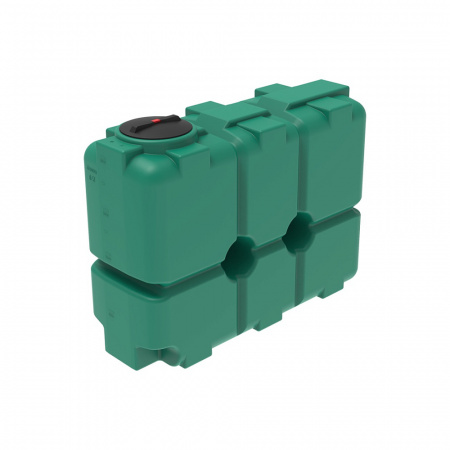 Бак (емкость) прямоугольный пластиковый ST 2000 л с резьбовой крышкой (зеленый, 105.2000.401.002)