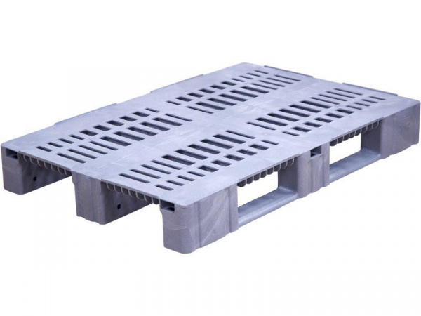 Паллет п/э 1200х800х150 перфорированный (версия 2), на 3-х полозьях, арт.TR 1208-3 (22135, серый)