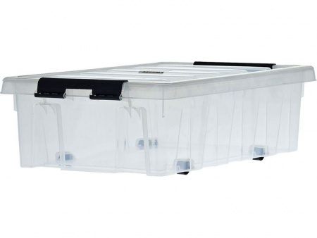 Ящик п/п 580х390х180 мм с крышкой и клипсами, на роликах, арт.Rox Box 35