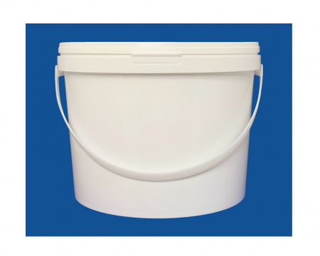 Ведро пластиковое 10,7 л с крышкой (белый)