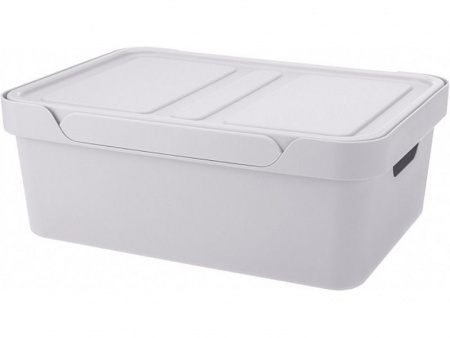 Ящик п/п Luxe 380х276х140 12л  для хранения с крышкой, арт.Luxe 12 (22813, светло-серый)