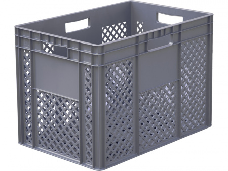 Ящик пластиковый 600х400х420 перфорированный (серый, 32630)