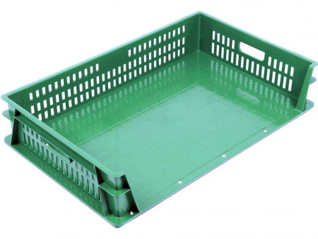 Ящик хлебный 3-х бортный 740х465х145 арт 404-11 перфорированный, дно сплошное