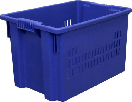 Ящик вкладываемый 600х400х350 арт 604 перфорированный, дно сплошное (07736, синий)