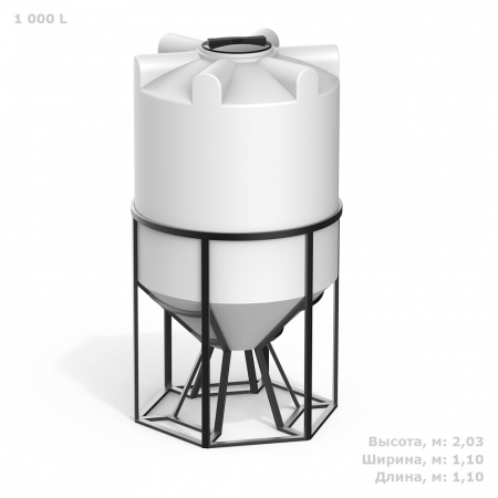 К 1000 литров с обрешеткой (TK1000S4, TK3, белый)
