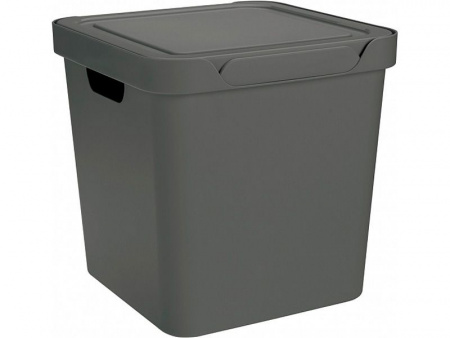 Ящик п/п LUXE 286х286х286 18л  для хранения с крышкой, арт.Luxe 18-2 (22806, серый) Ящик п/п LUXE 286х286х286 18л  для хранения с крышкой, арт.Luxe 18-2 (22806, серый)