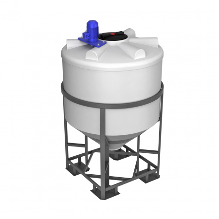 Емкость ФМ 1000 в обрешетке с турбинной мешалкой (171.1002.001.2, белый)