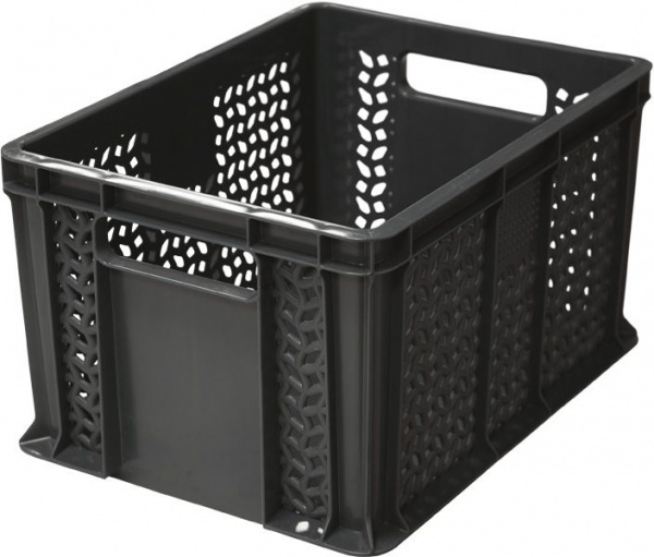 Ящик пластмассовый 400х300х230 арт 703.02.01 перфорированный, дно сплошное, с ручками Ящик пластмассовый 400х300х230 арт 703.02.01 перфорированный, дно сплошное, с ручками