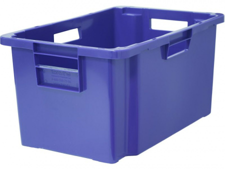 Ящик мясной 600х400х300 арт 218-1 сплошной вкладываемый (19570, синий)