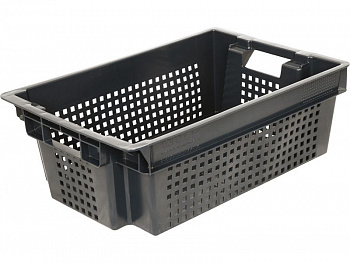 Ящик овощной 600х400х200 арт 102-1 перфорированный, дно сплошное
