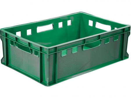 Ящик пластиковый 600х400х200 арт 207-P (Е2) сплошной (20314, зеленый)