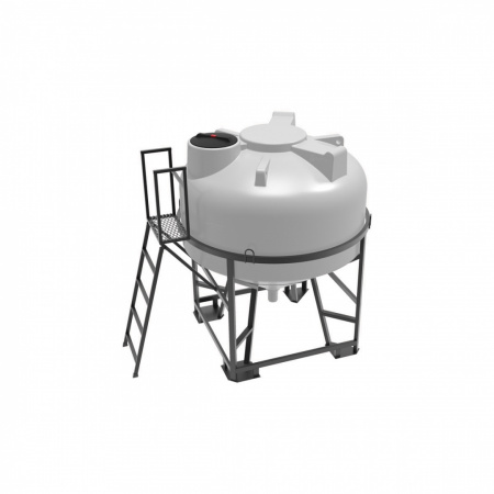 Емкость ЦКТ 3000л с патрубком 110 мм в обрешетке с лестницей (121209.3000.001.005, белый)