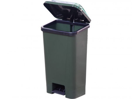 Мусорный бак (контейнер) 60 л с педалью, с пакетодержателем, пластиковый (36518, зеленый)